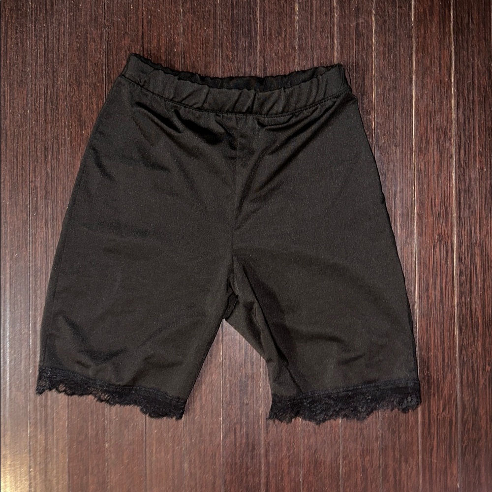 Black Lace Trim Shorts